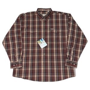 Powder River Outfitters Panhandle Slim Shirt Men’s XL Plaid Western Rodeo NWT